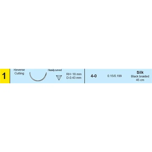 MANI SUTURES NR.1 RH18 4-0 HECHTDRAAD SNIJDENDE NAALD 45cm (12st)