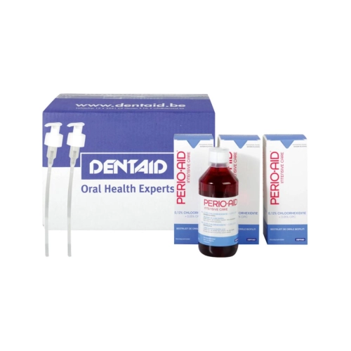 DENTAID PERIO AID VOORSPOELPAKKET INTENSIVE 0,12% CHLOORHEXIDINE (6x500ml)