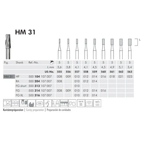 MEISINGER HP CARBIDE FISSUUR 31/016 (5st)