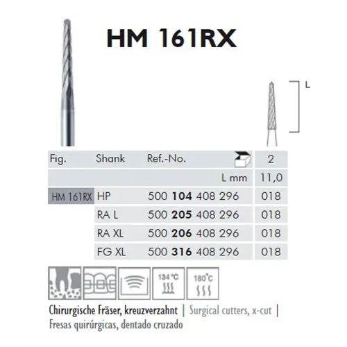 MEISINGER FG-XL CARBIDE KNOCHEN FRAIS H161RX018 (2st)