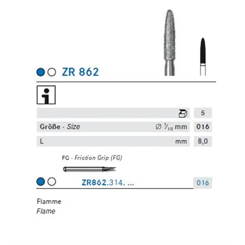 KOMET FG DIAMANT ZR 862/016 (5st)