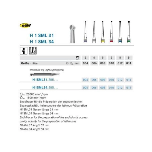 KOMET ENDOTRACER RA LANG H1SML31010 ROOD (5st)