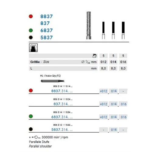 KOMET FG DIAMANT 8837/014 (5st)