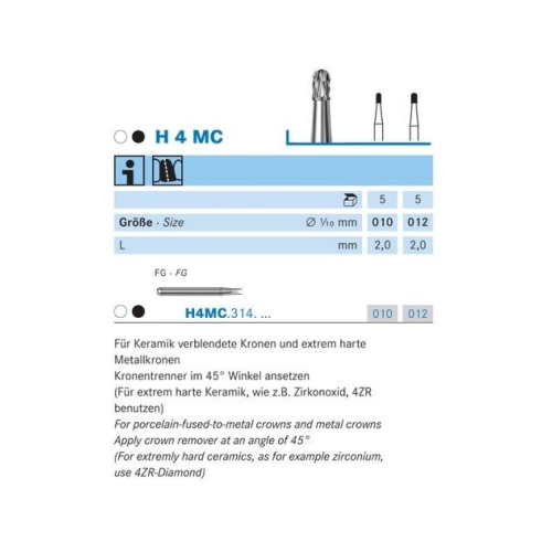 KOMET FG CARBIDE H4MC012 (5st)