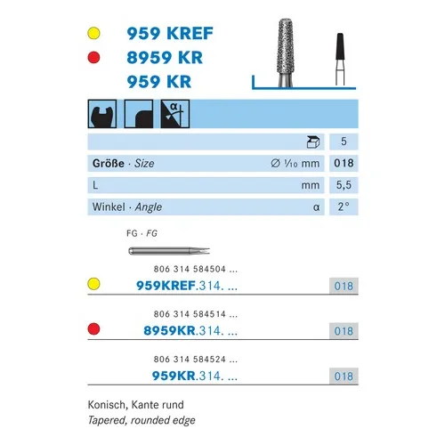 KOMET FG DIAMANT 8959KR018 (5st)