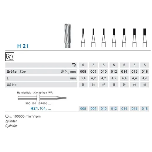KOMET HP CARBIDE H21/016 (5st)