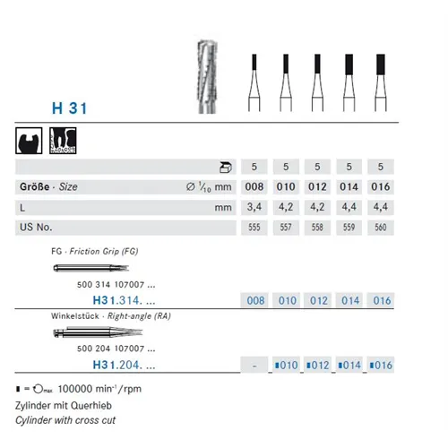 KOMET FG CARBIDE H31/010 (5st)