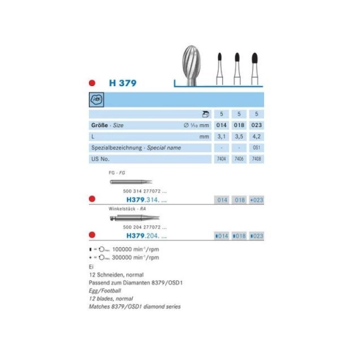 KOMET RA CARBIDE H379/018 (5st)