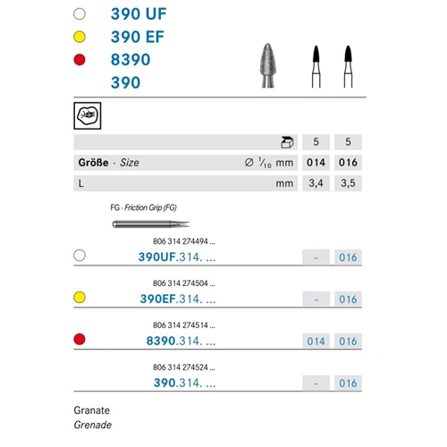 KOMET FG DIAMANT 390UF/016 (5st)