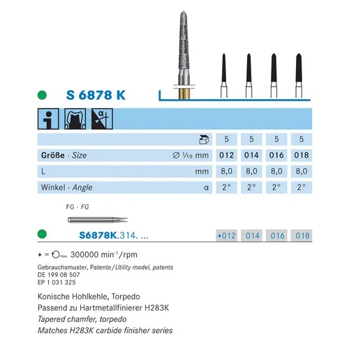KOMET FG DIAMANT S6878K018 (5st)