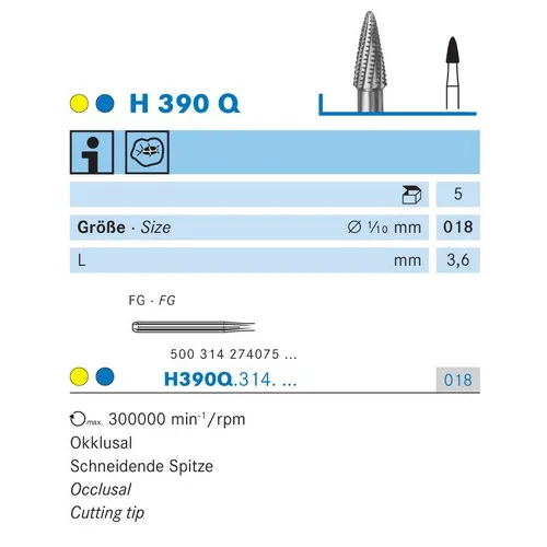 KOMET FG CARBIDE H390Q018 (5st)