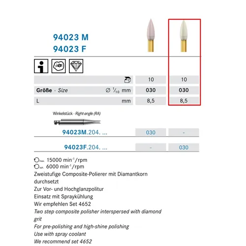 KOMET RA COMPOSIET POLIJSTPOINTS 94023F/030 (10st)