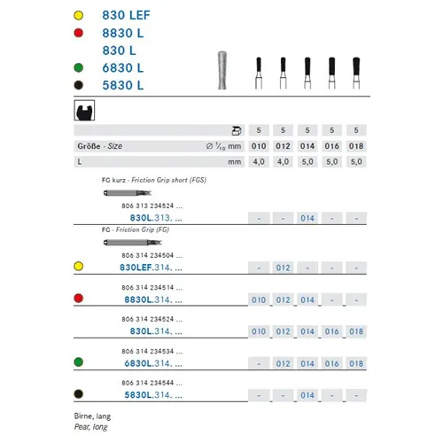 KOMET FG DIAMANT 6830L016 (5st)