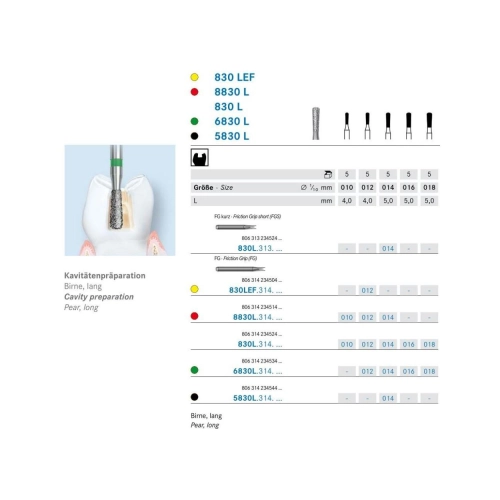 KOMET FG DIAMANT 6830L/012 (5st)