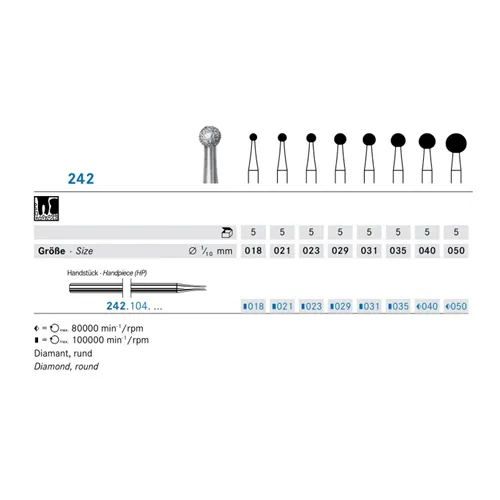 KOMET HP DIAMANT ROND 242/035 (5st)