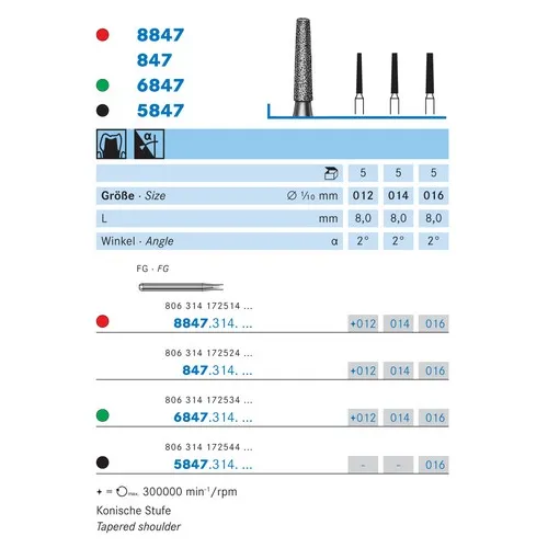 KOMET FG DIAMANT 8847/016 (5st)