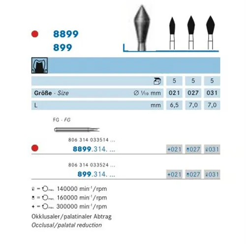 KOMET FG DIAMANT 8899/031 (5st)