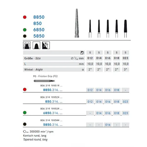 KOMET FG DIAMANT 8850/018 (5st)