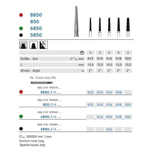 KOMET FG DIAMANT 6850/014 (5st)