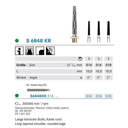 KOMET FG DIAMANT S6848KR/016 (5st)