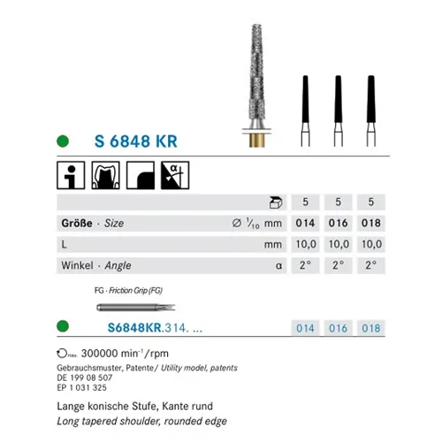 KOMET FG DIAMANT S6848KR/018 (5st)