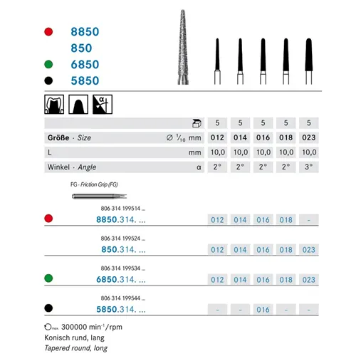 KOMET FG DIAMANT 8850/012 (5st)