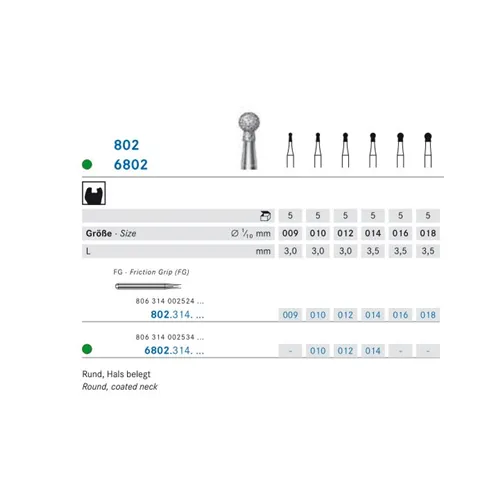 KOMET FG DIAMANT 6802/012 (5st)