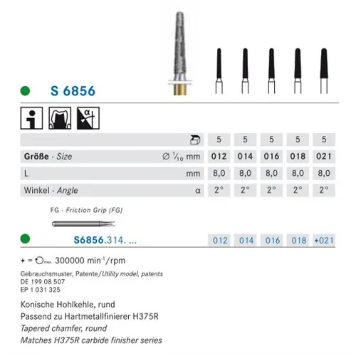 KOMET FG DIAMANT S6856/014 (5st)