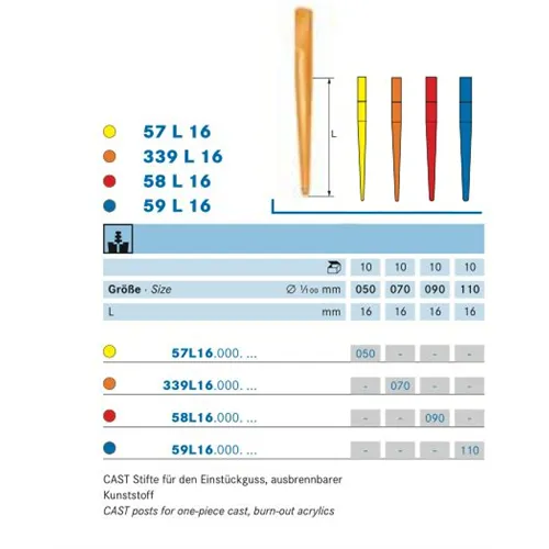 KOMET STIFTEN RESTLOOS VERBRANDBAAR 59L16/110 BLAUW (10st)