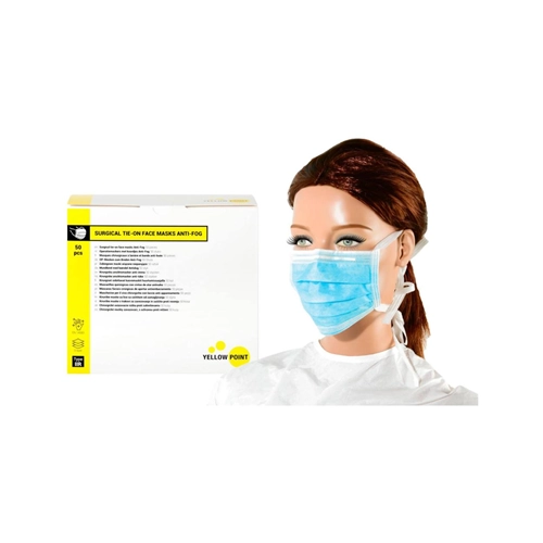 YELLOW POINT MONDMASKERS TYPE IIR ANTI-FOG MET KOORD BLAUW (50st)