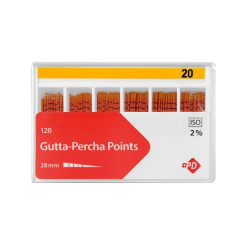 PRODUITS DENTAIRES GUTTA PERCHA POINTS 2% PINK NR.20 (120st)