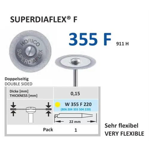 HORICO RA DIAMANT SUPER DIAFLEX SCHIJF EXTRA FIJN 355F220 (1st)
