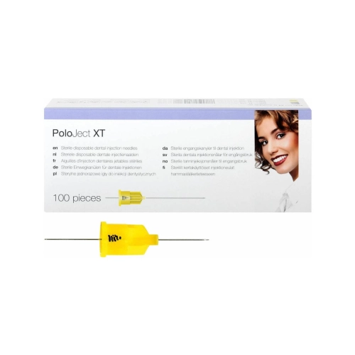POLODENT POLOJECT XT INJECTIENAALDEN 30G X-KORT 12X0,3mm GEEL (100st)
