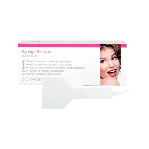 POLODENT SLEEVES VOOR VLOEIBAAR COMPOSIET- & ETSGEL SPUITJES 5X12,5cm (200st)