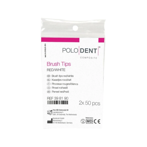 POLODENT KWASTJES ROOD/WIT (2x50st)