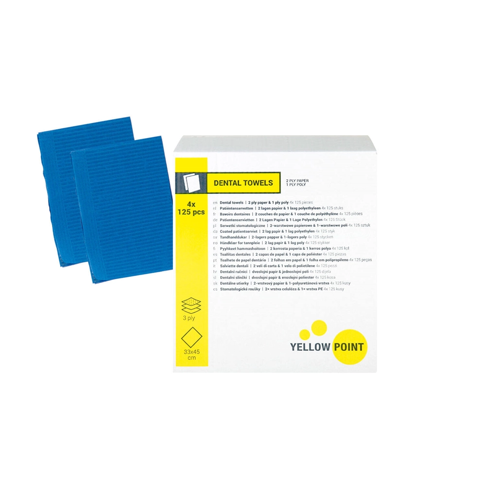 551356 - YELLOW POINT PATIENTEN SERVETTEN 33x44cm DONKERBLAUW (4x125st)