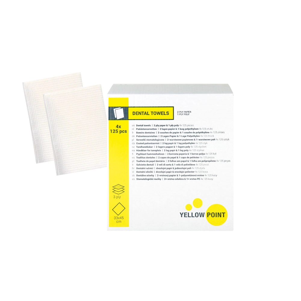 551359 - YELLOW POINT PATIENTEN SERVETTEN 33x44cm WIT (4x125st)