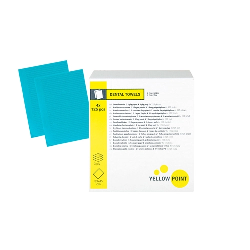 YELLOW POINT PATIENTEN SERVETTEN 33x44cm AQUA (4x125st)