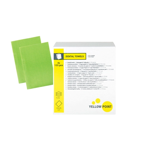 YELLOW POINT PATIENTEN SERVETTEN 33x44cm LIME (4x125st)