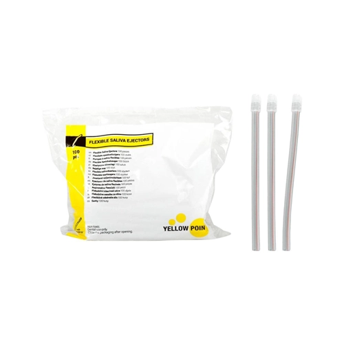 YELLOW POINT SPEEKSELZUIGERS FLEXIBEL TRANSPARANT (100st)