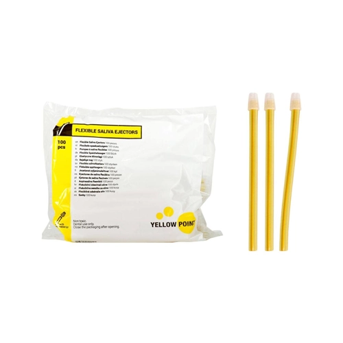 YELLOW POINT SPEEKSELZUIGERS FLEXIBEL GEEL (100st)