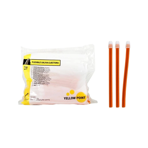 YELLOW POINT SPEEKSELZUIGERS FLEXIBEL ORANJE (100st)