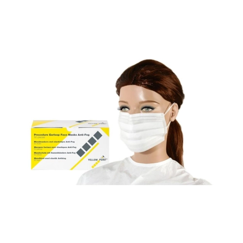 YELLOW POINT MONDMASKERS TYPE IIR ANTI-FOG MET ELASTIEKJES WIT (50st)