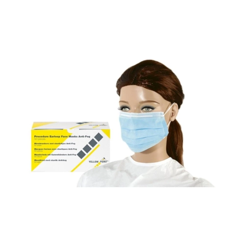 YELLOW POINT MONDMASKERS TYPE IIR ANTI-FOG MET ELASTIEKJES BLAUW (50st)