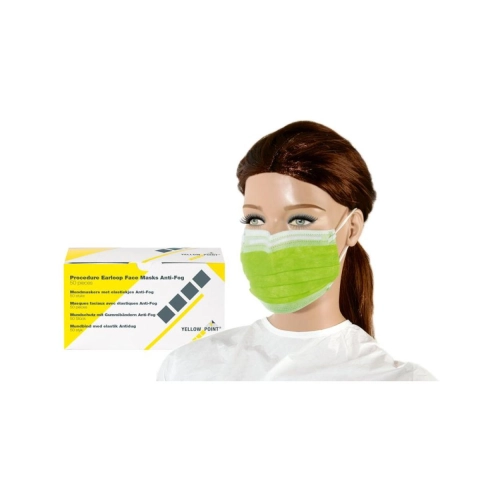 YELLOW POINT MONDMASKERS TYPE IIR ANTI-FOG MET ELASTIEKJES LIME (50st)