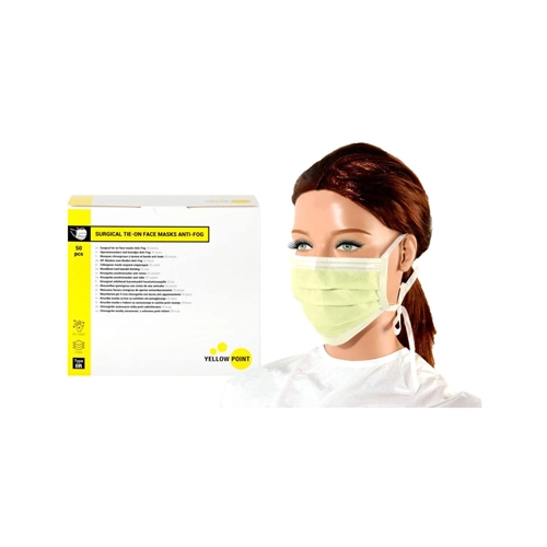 YELLOW POINT MONDMASKERS TYPE IIR ANTI-FOG MET KOORD GEEL (50st)