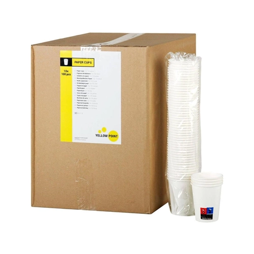 YELLOW POINT PAPIEREN DRINKBEKERS 180cc WIT (1000st)