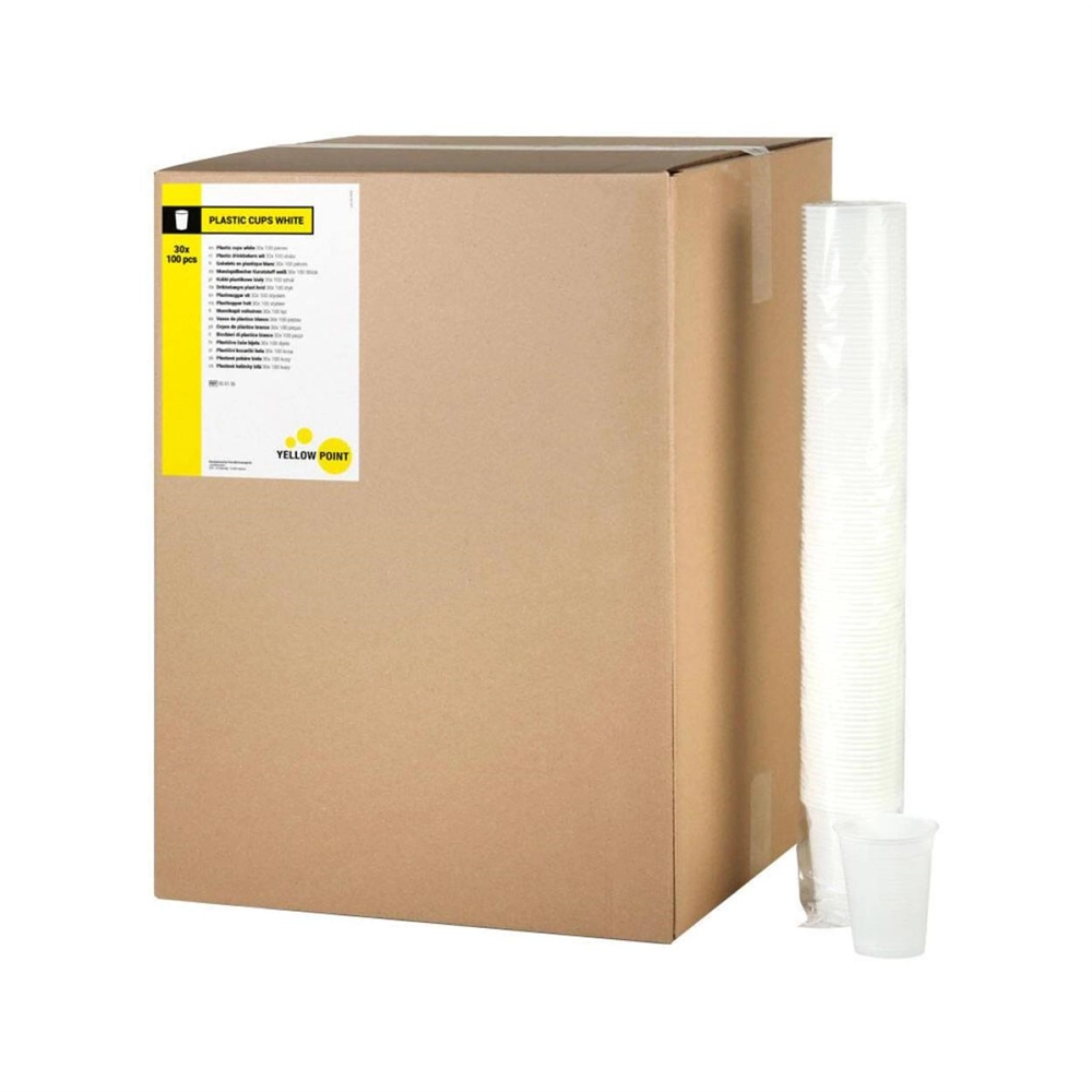 551590 - YELLOW POINT DRINKBEKERS 150cc WIT (3000st)