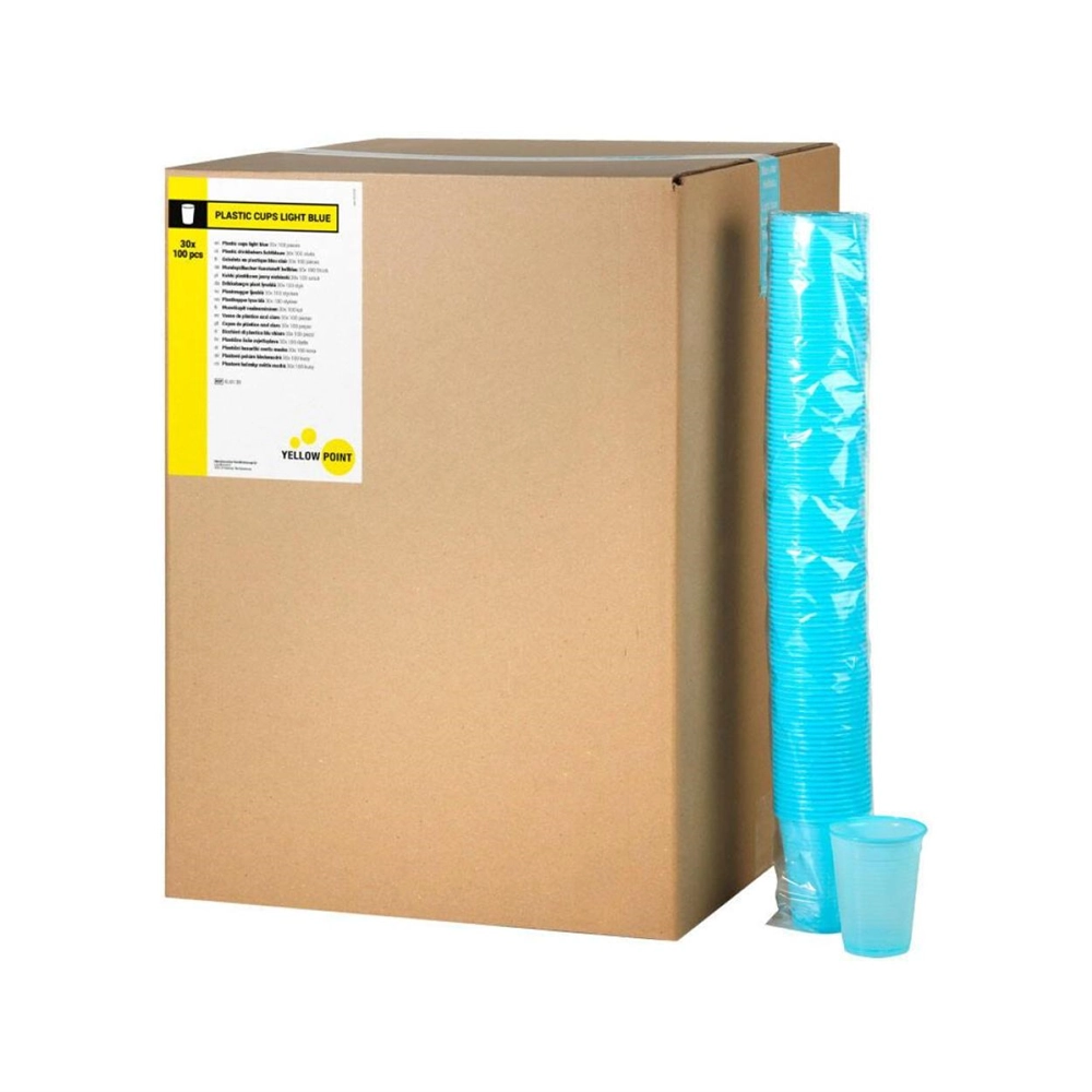 551605 - YELLOW POINT DRINKBEKERS 150cc LICHTBLAUW (3000st)