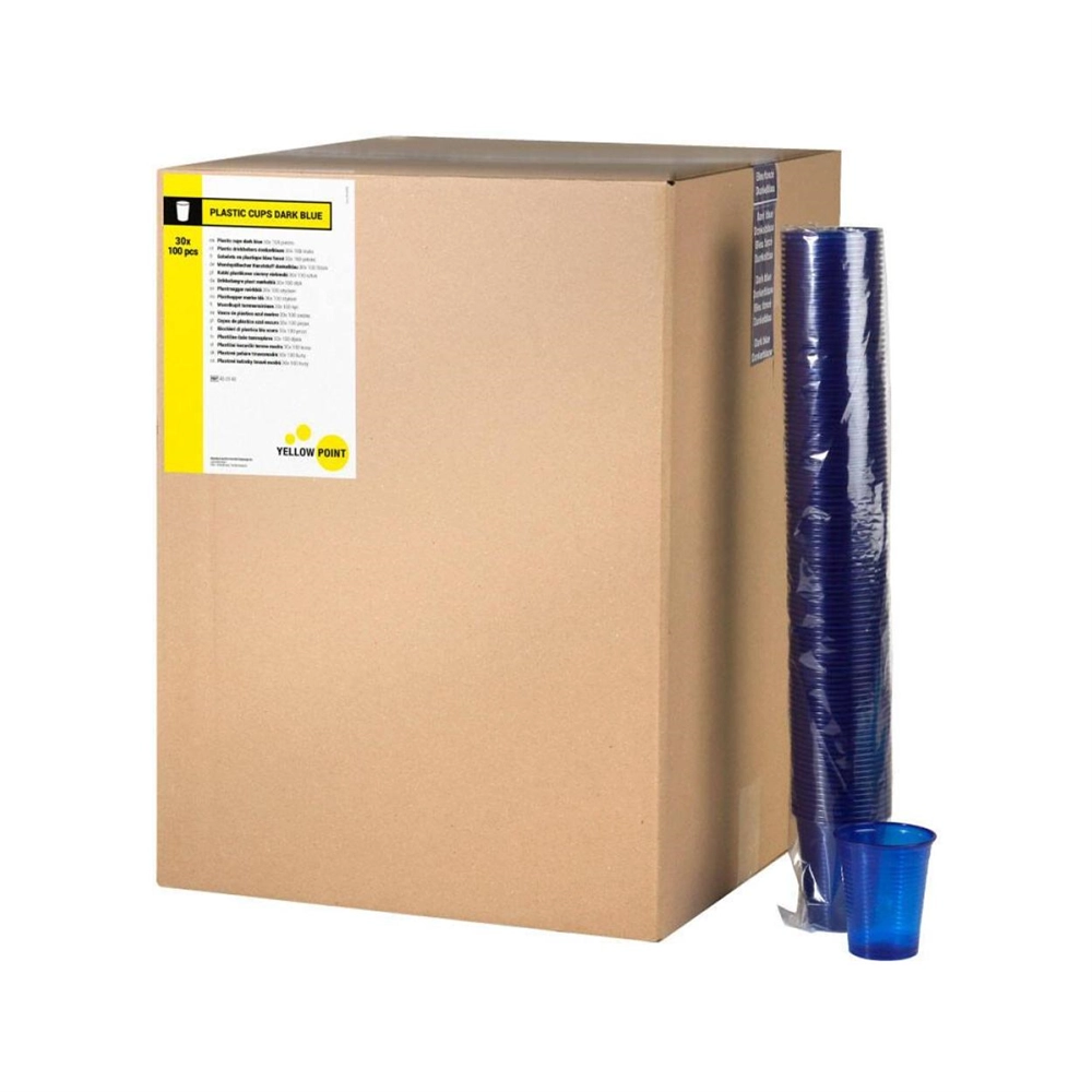 551610 - YELLOW POINT DRINKBEKERS 150cc DONKERBLAUW (3000st)